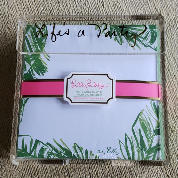 New Lilly Pulitzer Pen & Acrylic Note Pad Bundle - Picture 5 of 8